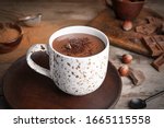Cup Of Hot Chocolate On Wooden...