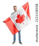 Young Man With Canadian Flag...