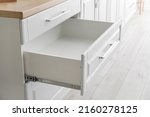 Empty drawer in modern kitchen