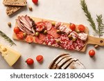 Wooden board with assortment of ...
