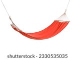 Cozy red hammock isolated on...