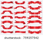 red ribbons collection.... | Shutterstock .eps vector #759257542
