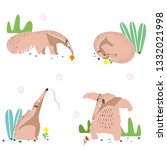  anteater set. the animal... | Shutterstock .eps vector #1332021998