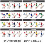 soccer cup 2018 team group set .... | Shutterstock .eps vector #1044958138