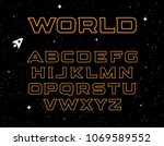  isolated yellow color alphabet ... | Shutterstock .eps vector #1069589552