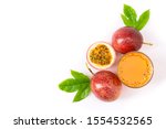 glass of passionfruit  ... | Shutterstock . vector #1554532565