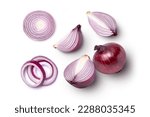 Fresh red onion and cut in half ...