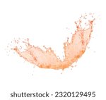 Orange liquid splash isolated on white background.