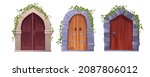 antique medieval wooden door... | Shutterstock .eps vector #2087806012