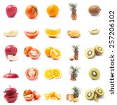collection of fruits orange... | Shutterstock . vector #257206102