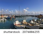 Small photo of Acre, Israel-April 7, 2014: Boats in port of city Acre, Israel.