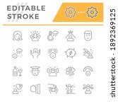 set line icons of stress and... | Shutterstock .eps vector #1892369125