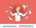 furious mad man feel distressed ... | Shutterstock .eps vector #2055592655