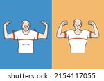 old man before and after sport... | Shutterstock .eps vector #2154117055