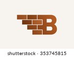 B Letter Logo  Brick Wall Logo...