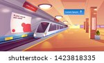 train in metro station  empty... | Shutterstock .eps vector #1423818335