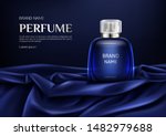 Perfume Bottle On Silk Folded...