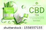 cbd tea bag package mock up... | Shutterstock .eps vector #1558557155