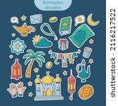 set of hand drawn ramadan pre... | Shutterstock .eps vector #2116217522