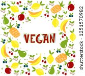 vegan. vector lettering ... | Shutterstock .eps vector #1251570982
