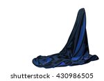 Simulation of dark blue satin dress on the white background. Use for editing photo.