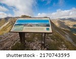 Small photo of MONTE SIBILLA, ITALY - SEPTEMBER 8, 2021: Panoramic view of the summit of Monte Sibilla in the national park of Monti Sibillini, Marche region, Italy