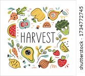 harvest vector illustration.... | Shutterstock .eps vector #1734772745