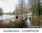 Small photo of Storm Eunice and Storm Franklin brought very strong winds and rain that caused significant floods at the Flash, Sprotbrough, Doncaster, South Yorkshire, England, on Monday, 21st February, 2022.
