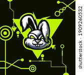 logo esport rabbit angry...