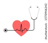stethoscope with normal heart... | Shutterstock .eps vector #1570946242