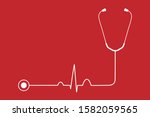 simple shape stethoscope with... | Shutterstock .eps vector #1582059565