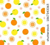 tropical fruit pattern.orange... | Shutterstock .eps vector #1867343365
