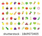 fruits and vegetables flat icon ... | Shutterstock .eps vector #1869073405