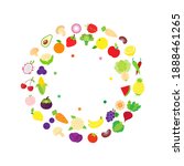 cute fruit and vegetable flat... | Shutterstock .eps vector #1888461265
