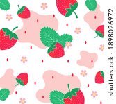 fruit pattern.cute strawberry... | Shutterstock .eps vector #1898026972