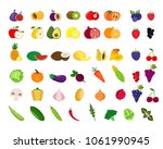 set of fruits and vegetables... | Shutterstock .eps vector #1061990945