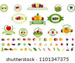 set of fruit and vegetables... | Shutterstock .eps vector #1101347375