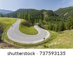 Dangerous and winding road in the high mountains