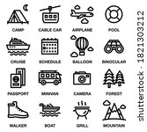 travel   camping icon set  | Shutterstock .eps vector #1821303212