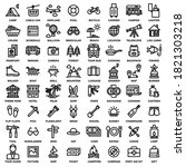 travel   camping icon set  | Shutterstock .eps vector #1821303218