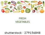 set of watercolor vegetables... | Shutterstock .eps vector #279156848