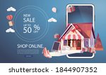 online delivery service home... | Shutterstock .eps vector #1844907352