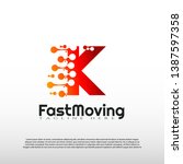 fast moving logo with initial k ... | Shutterstock .eps vector #1387597358