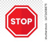 Red Stop Sign Icon With Text ...