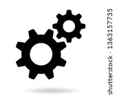 settings icon. black gears.... | Shutterstock .eps vector #1363157735