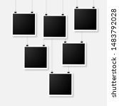 set of six empty photo frames... | Shutterstock .eps vector #1483792028
