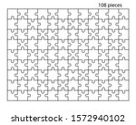 puzzles grid. jigsaw puzzle 108 ... | Shutterstock .eps vector #1572940102