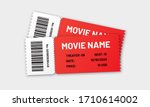 two red cinema tickets template ... | Shutterstock .eps vector #1710614002