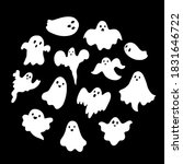 doodle cute ghosts haloween... | Shutterstock .eps vector #1831646722