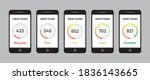 credit score app on smartphone... | Shutterstock .eps vector #1836143665